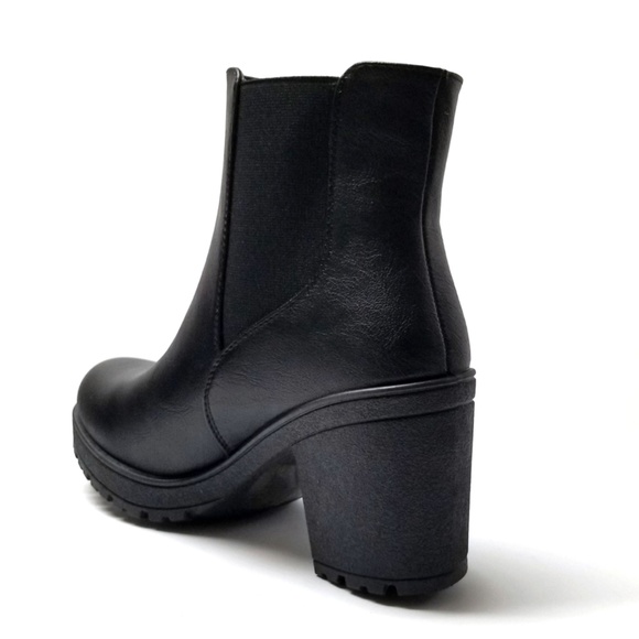 New Black Chelsea Elastic Ankle Boots Booties - Picture 4 of 5
